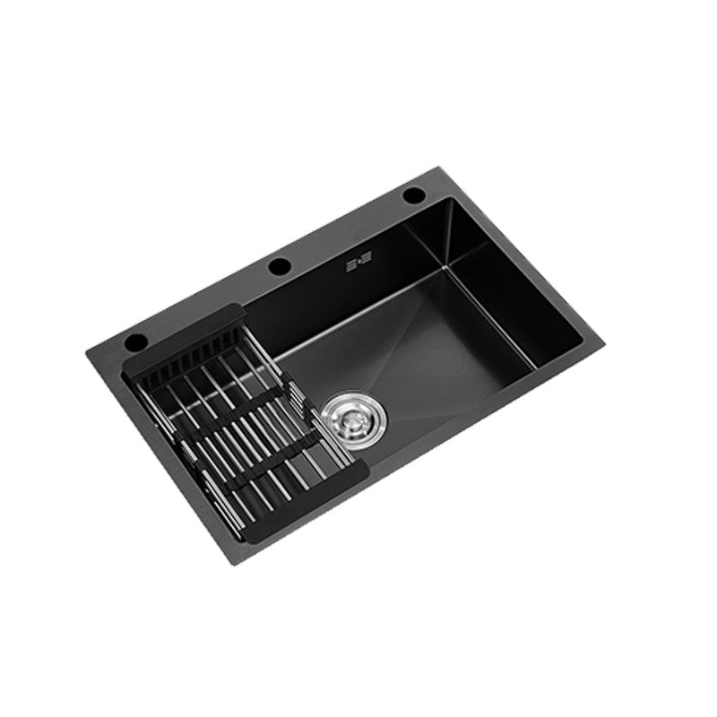 Stainless Steel Kitchen Sink Rectangular Shape Single Bowl Kitchen Sink Clearhalo 'Home Improvement' 'home_improvement' 'home_improvement_kitchen_sinks' 'Kitchen Remodel & Kitchen Fixtures' 'Kitchen Sinks & Faucet Components' 'Kitchen Sinks' 'kitchen_sinks' 7440192