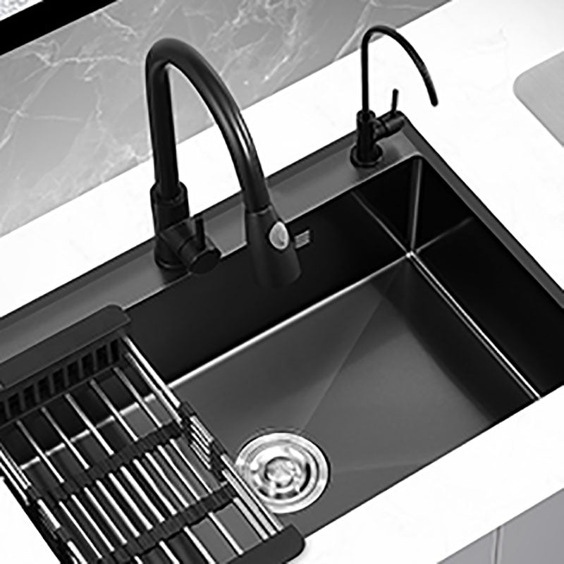 Drop-In Kitchen Sink Soundproof Design Stainless Steel Kitchen Sink Clearhalo 'Home Improvement' 'home_improvement' 'home_improvement_kitchen_sinks' 'Kitchen Remodel & Kitchen Fixtures' 'Kitchen Sinks & Faucet Components' 'Kitchen Sinks' 'kitchen_sinks' 7440229
