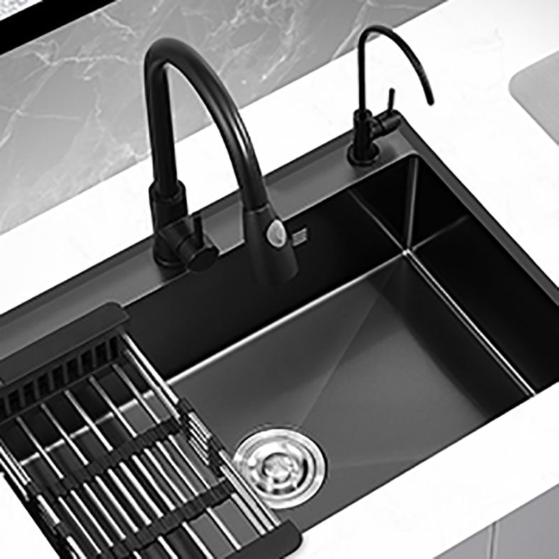 Drop-In Kitchen Sink Soundproof Design Stainless Steel Kitchen Sink Clearhalo 'Home Improvement' 'home_improvement' 'home_improvement_kitchen_sinks' 'Kitchen Remodel & Kitchen Fixtures' 'Kitchen Sinks & Faucet Components' 'Kitchen Sinks' 'kitchen_sinks' 7440229