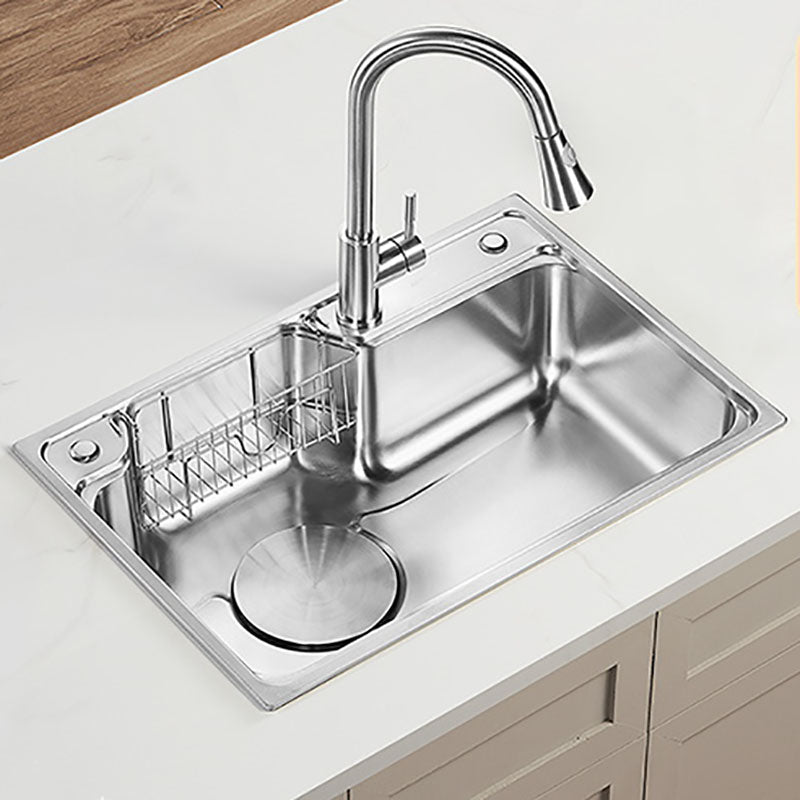 Soundproofing Stainless Steel Kitchen Sink Modern Style Stainless Steel Kitchen Sink Clearhalo 'Home Improvement' 'home_improvement' 'home_improvement_kitchen_sinks' 'Kitchen Remodel & Kitchen Fixtures' 'Kitchen Sinks & Faucet Components' 'Kitchen Sinks' 'kitchen_sinks' 7440267