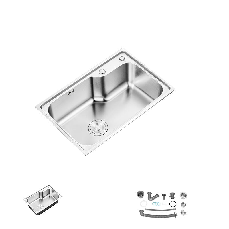 Soundproofing Stainless Steel Kitchen Sink Modern Style Stainless Steel Kitchen Sink 26"L x 17"W x 8"H Sink Only None Clearhalo 'Home Improvement' 'home_improvement' 'home_improvement_kitchen_sinks' 'Kitchen Remodel & Kitchen Fixtures' 'Kitchen Sinks & Faucet Components' 'Kitchen Sinks' 'kitchen_sinks' 7440269