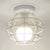 Globe Cage Metal Shade Ceiling Light Fixture Retro Style 1 Light Corridor Flush Mount Ceiling Light in Black/White White Clearhalo 'Ceiling Lights' 'Close To Ceiling Lights' 'Close to ceiling' 'Flush mount' 'Industrial Flush Mount' Lighting' 7441