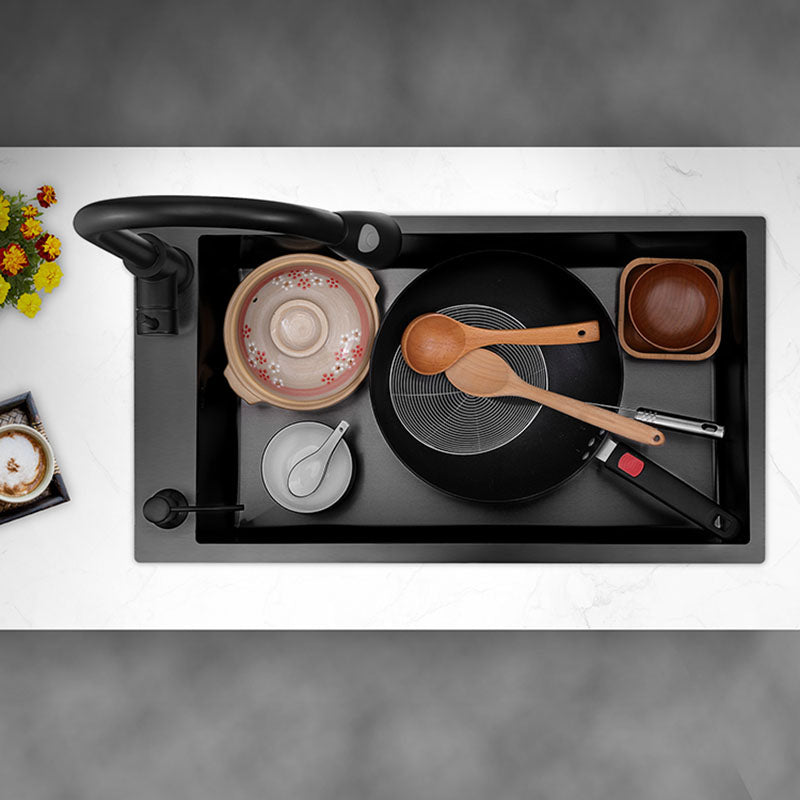 Modern Style Drop-In Kitchen Sink Soundproof Design Stainless Steel Kitchen Sink Clearhalo 'Home Improvement' 'home_improvement' 'home_improvement_kitchen_sinks' 'Kitchen Remodel & Kitchen Fixtures' 'Kitchen Sinks & Faucet Components' 'Kitchen Sinks' 'kitchen_sinks' 7442469