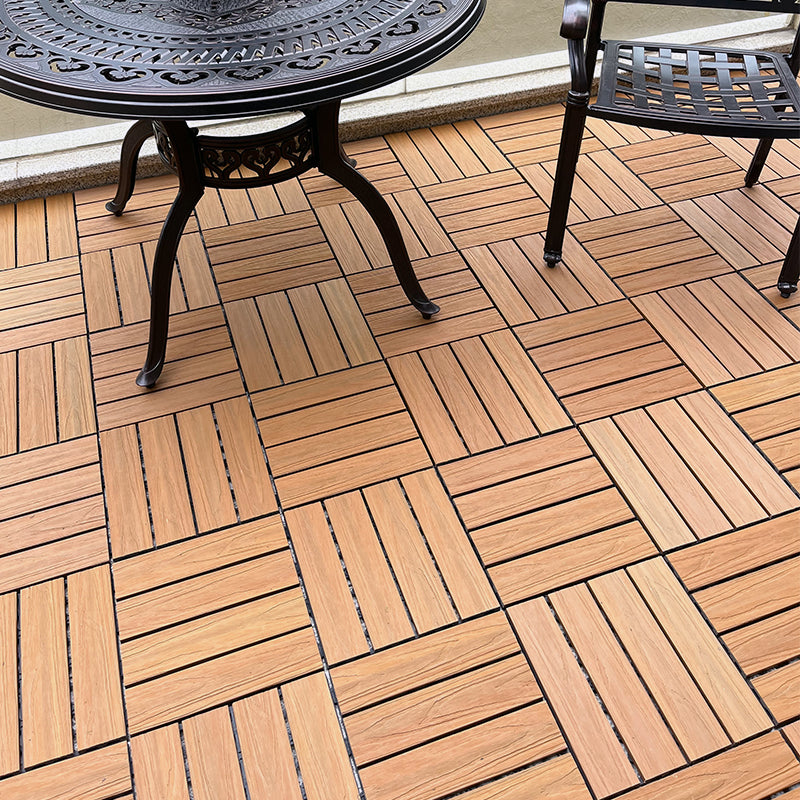 Modern Groove Locking Laminate Plank Flooring Plastic Wood Laminate Teak Co-Extrusion Clearhalo 'Flooring 'Home Improvement' 'home_improvement' 'home_improvement_laminate_flooring' 'Laminate Flooring' 'laminate_flooring' Walls and Ceiling' 7442630