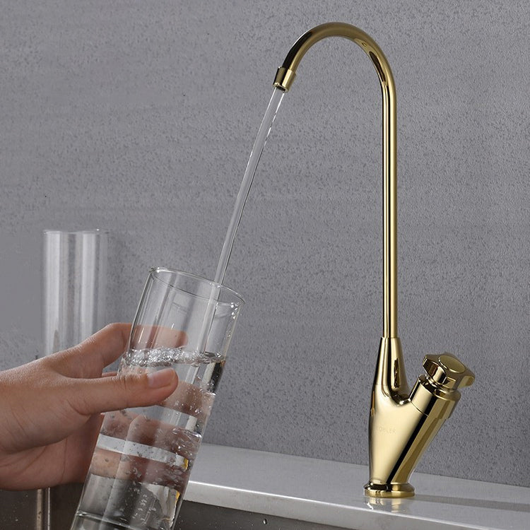 Contemporary Single Handle Kitchen Faucet Metal 1-Hold Bar Faucet Clearhalo 'Home Improvement' 'home_improvement' 'home_improvement_kitchen_faucets' 'Kitchen Faucets' 'Kitchen Remodel & Kitchen Fixtures' 'Kitchen Sinks & Faucet Components' 'kitchen_faucets' 7443214
