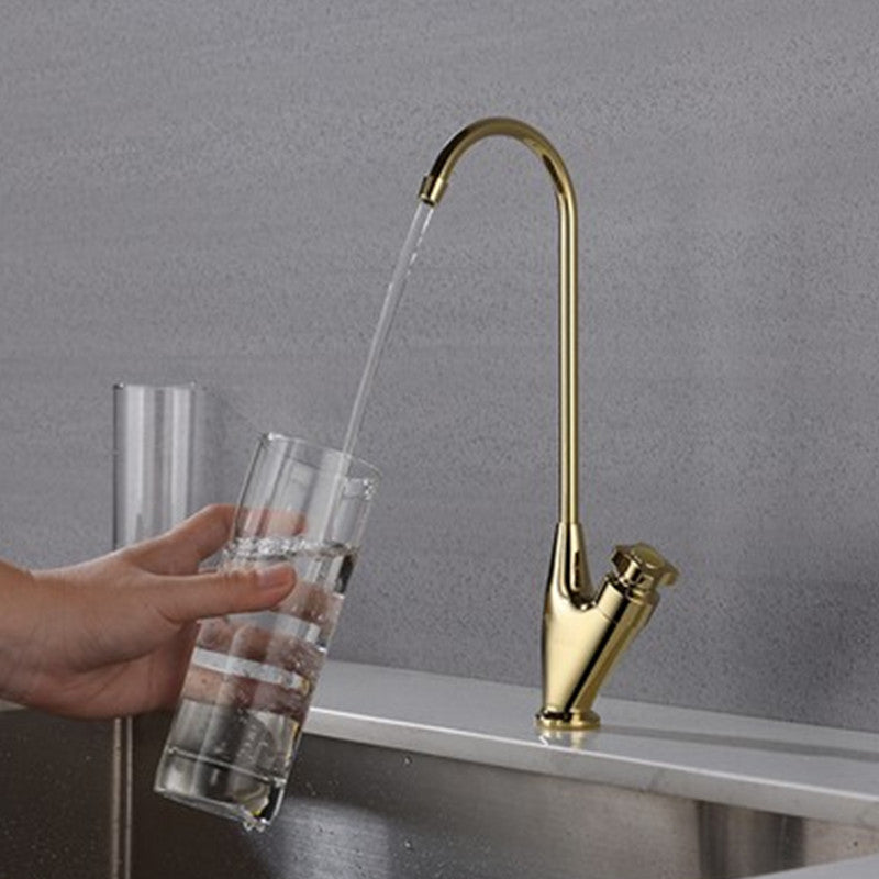 Contemporary Single Handle Kitchen Faucet Metal 1-Hold Bar Faucet Dark Gold Clearhalo 'Home Improvement' 'home_improvement' 'home_improvement_kitchen_faucets' 'Kitchen Faucets' 'Kitchen Remodel & Kitchen Fixtures' 'Kitchen Sinks & Faucet Components' 'kitchen_faucets' 7443223