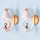 Child & Moon Wall Light with Coolie Shade 1 Light Cartoon Resin Wall Sconce for Nursing Room Clearhalo 'Wall Lamps & Sconces' 'Wall Lights' Lighting' 74433