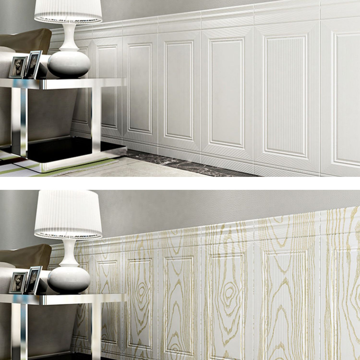 Glam Waterproof Wainscoting Solid Color Peel and Stick Indoor Wallboard Clearhalo 'Flooring 'Home Improvement' 'home_improvement' 'home_improvement_wall_paneling' 'Wall Paneling' 'wall_paneling' 'Walls & Ceilings' Walls and Ceiling' 7443329