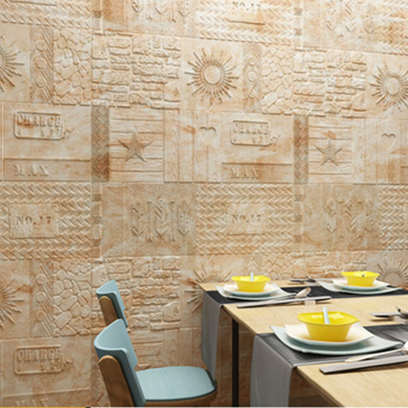 Peel and Stick Wall Ceiling 3D Embossed Wall Paneling with Waterproof Beige Clearhalo 'Flooring 'Home Improvement' 'home_improvement' 'home_improvement_wall_paneling' 'Wall Paneling' 'wall_paneling' 'Walls & Ceilings' Walls and Ceiling' 7443364