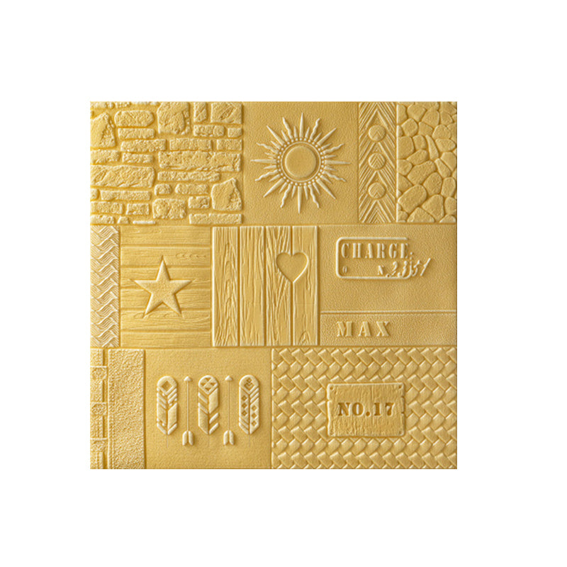 Peel and Stick Wall Ceiling 3D Embossed Wall Paneling with Waterproof Yellow Clearhalo 'Flooring 'Home Improvement' 'home_improvement' 'home_improvement_wall_paneling' 'Wall Paneling' 'wall_paneling' 'Walls & Ceilings' Walls and Ceiling' 7443366