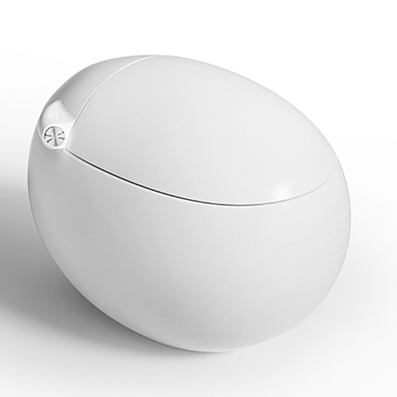 Contemporary Floor Mount Bidet Round White Foot Sensor Heated Seat Dryer Automatic Lid( Top Configuration) 12" Clearhalo 'Bathroom Remodel & Bathroom Fixtures' 'Bidets' 'Home Improvement' 'home_improvement' 'home_improvement_bidets' 'Toilets & Bidets' 7443480