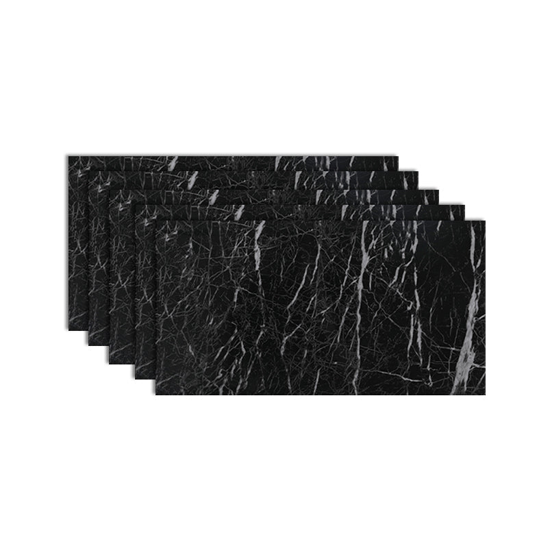 Mosaic Wall Tiles Pvc Kitchen and Bathroom Backsplash Peel and Stick Tiles Black 5-Piece Set Clearhalo 'Flooring 'Home Improvement' 'home_improvement' 'home_improvement_peel_stick_blacksplash' 'Peel & Stick Backsplash Tile' 'peel_stick_blacksplash' 'Walls & Ceilings' Walls and Ceiling' 7444007