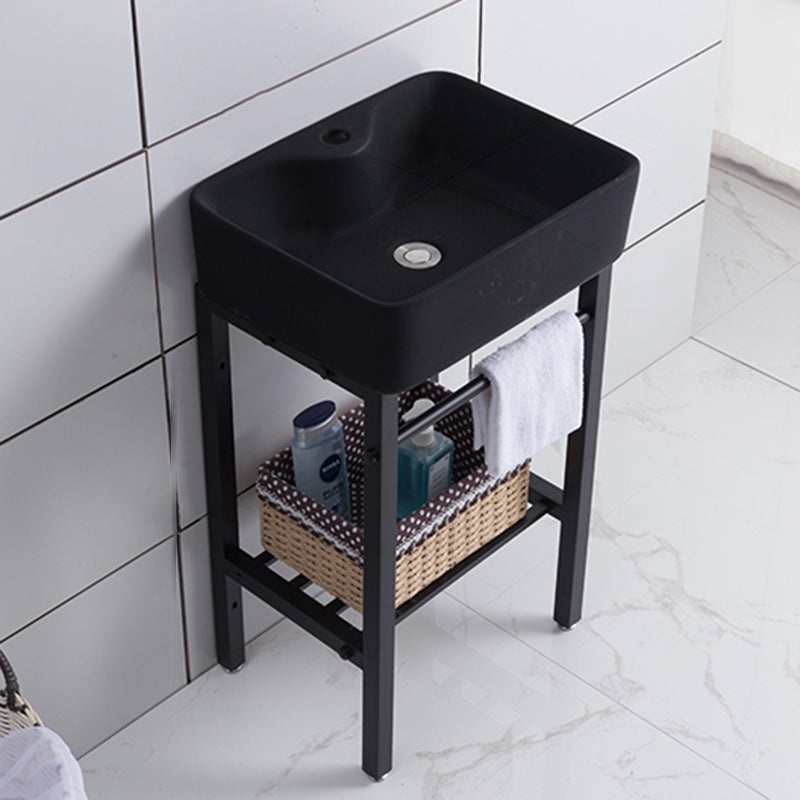 Modern Bathroom Sink Vanity Freestanding Single-Sink Bathroom Vanity Bathroom Vanity Black Clearhalo 'Bathroom Remodel & Bathroom Fixtures' 'Bathroom Vanities' 'bathroom_vanities' 'Home Improvement' 'home_improvement' 'home_improvement_bathroom_vanities' 7444223