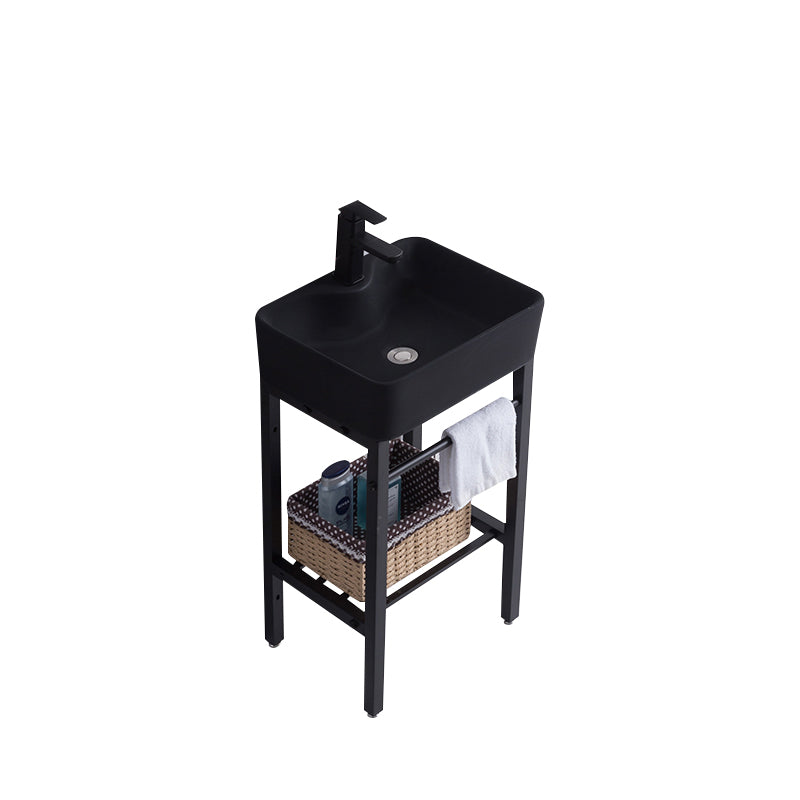 Modern Bathroom Sink Vanity Freestanding Single-Sink Bathroom Vanity Vanity & Faucet Black Clearhalo 'Bathroom Remodel & Bathroom Fixtures' 'Bathroom Vanities' 'bathroom_vanities' 'Home Improvement' 'home_improvement' 'home_improvement_bathroom_vanities' 7444234