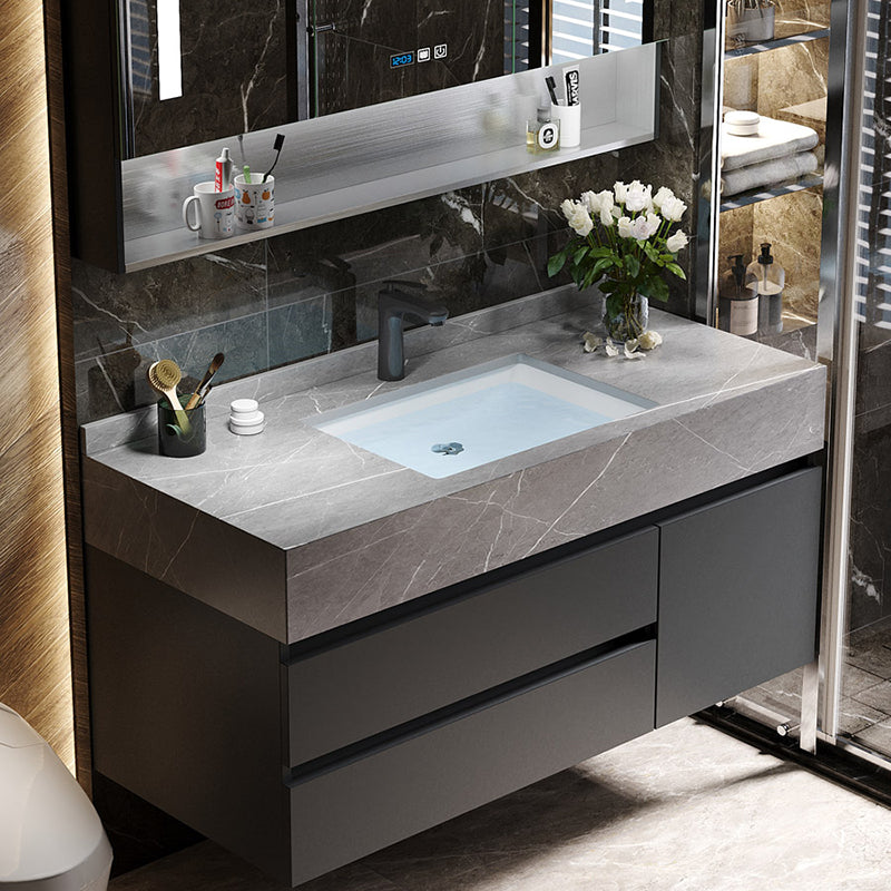 Bathroom Vanity Set Ceramic Rectangular Drawers Wall Mounted Vanity Sink Clearhalo 'Bathroom Remodel & Bathroom Fixtures' 'Bathroom Vanities' 'bathroom_vanities' 'Home Improvement' 'home_improvement' 'home_improvement_bathroom_vanities' 7444245