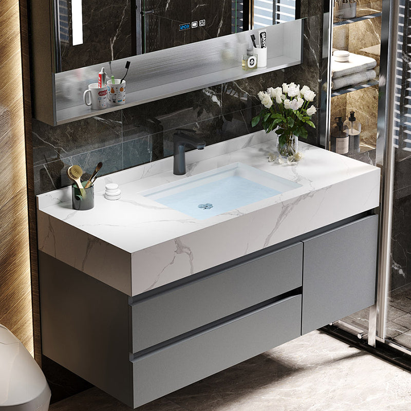 Bathroom Vanity Set Ceramic Rectangular Drawers Wall Mounted Vanity Sink Clearhalo 'Bathroom Remodel & Bathroom Fixtures' 'Bathroom Vanities' 'bathroom_vanities' 'Home Improvement' 'home_improvement' 'home_improvement_bathroom_vanities' 7444247