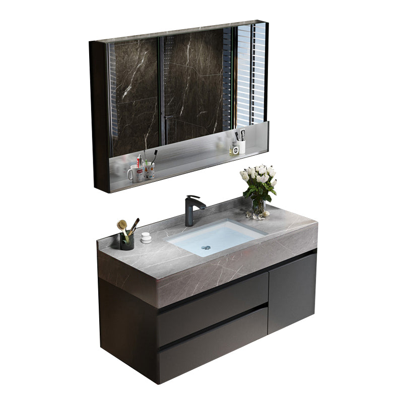 Bathroom Vanity Set Ceramic Rectangular Drawers Wall Mounted Vanity Sink Clearhalo 'Bathroom Remodel & Bathroom Fixtures' 'Bathroom Vanities' 'bathroom_vanities' 'Home Improvement' 'home_improvement' 'home_improvement_bathroom_vanities' 7444253