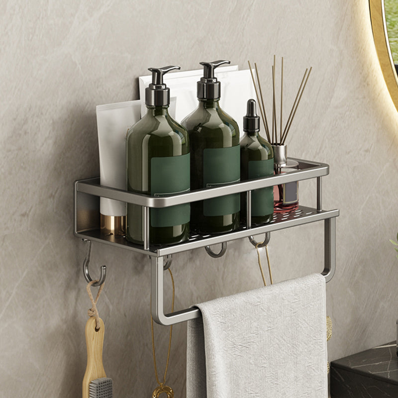 Minimalism Matte Metal Bathroom Accessory Set Modern Bath Shelf 12" Towel Bar Included 1 Piece Clearhalo 'Bathroom Hardware Sets' 'Bathroom Hardware' 'Bathroom Remodel & Bathroom Fixtures' 'bathroom_hardware_sets' 'Home Improvement' 'home_improvement' 'home_improvement_bathroom_hardware_sets' 7444553