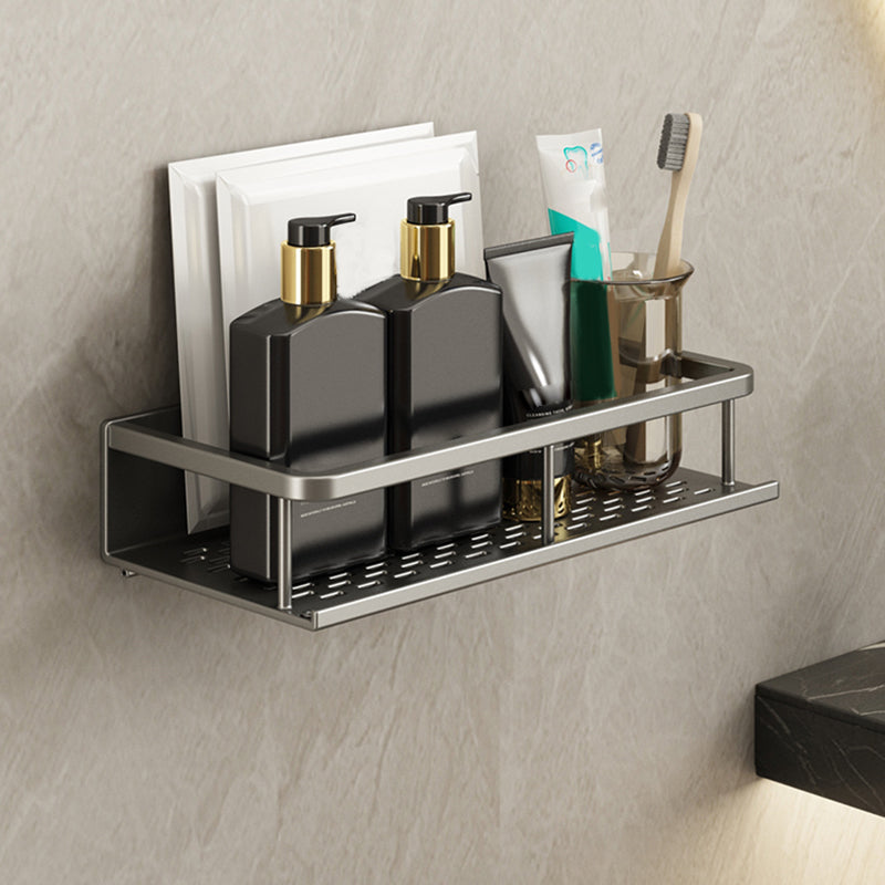 Minimalism Matte Metal Bathroom Accessory Set Modern Bath Shelf 12" Towel Bar Not Included 1 Piece Clearhalo 'Bathroom Hardware Sets' 'Bathroom Hardware' 'Bathroom Remodel & Bathroom Fixtures' 'bathroom_hardware_sets' 'Home Improvement' 'home_improvement' 'home_improvement_bathroom_hardware_sets' 7444560