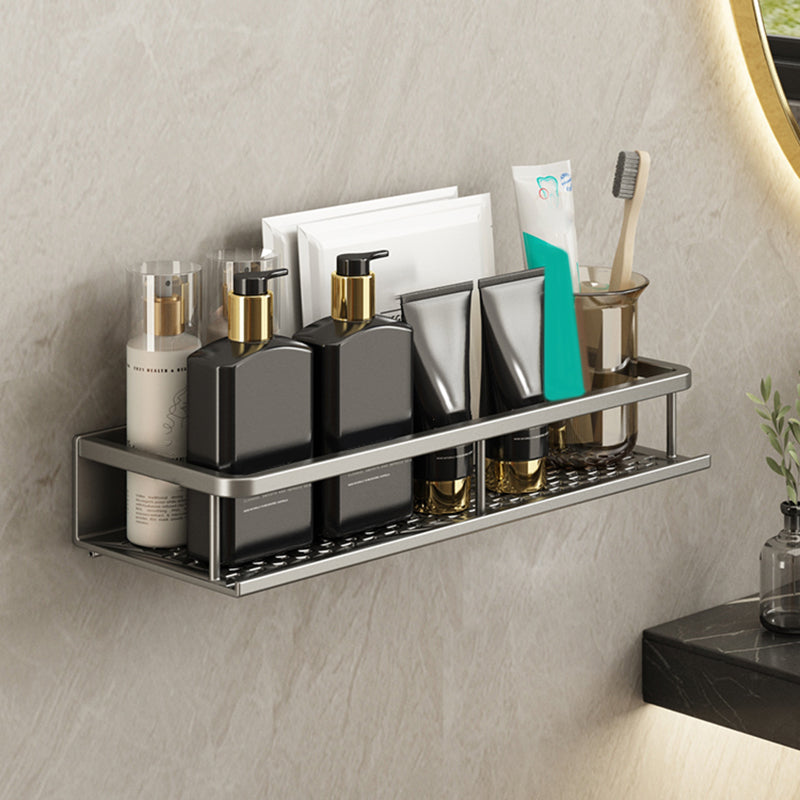Minimalism Matte Metal Bathroom Accessory Set Modern Bath Shelf 16" Towel Bar Not Included 1 Piece Clearhalo 'Bathroom Hardware Sets' 'Bathroom Hardware' 'Bathroom Remodel & Bathroom Fixtures' 'bathroom_hardware_sets' 'Home Improvement' 'home_improvement' 'home_improvement_bathroom_hardware_sets' 7444563