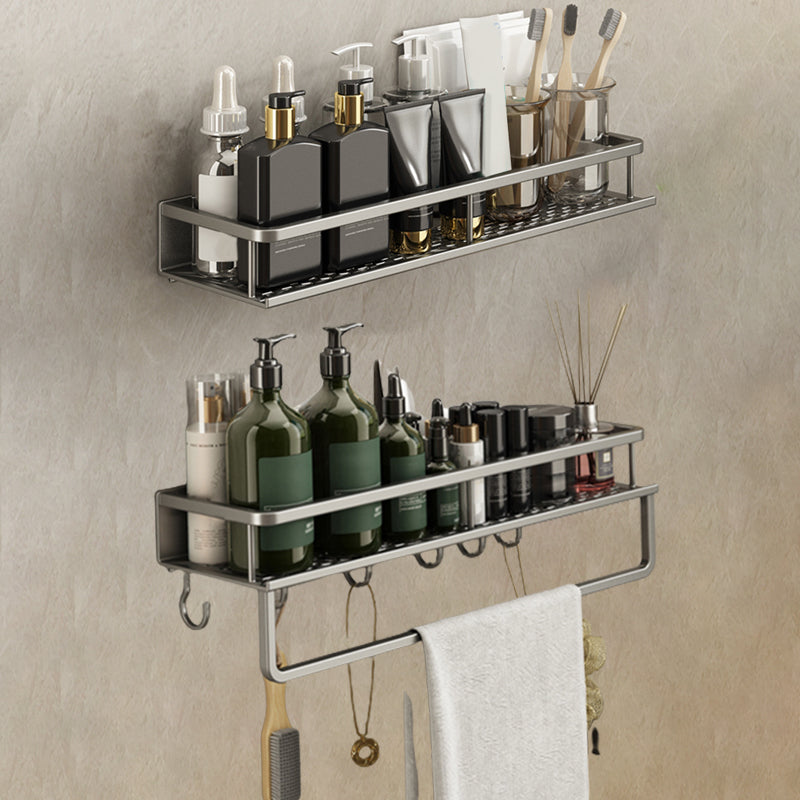 Minimalism Matte Metal Bathroom Accessory Set Modern Bath Shelf 20" Towel Bar Included 2 Piece Set Clearhalo 'Bathroom Hardware Sets' 'Bathroom Hardware' 'Bathroom Remodel & Bathroom Fixtures' 'bathroom_hardware_sets' 'Home Improvement' 'home_improvement' 'home_improvement_bathroom_hardware_sets' 7444572