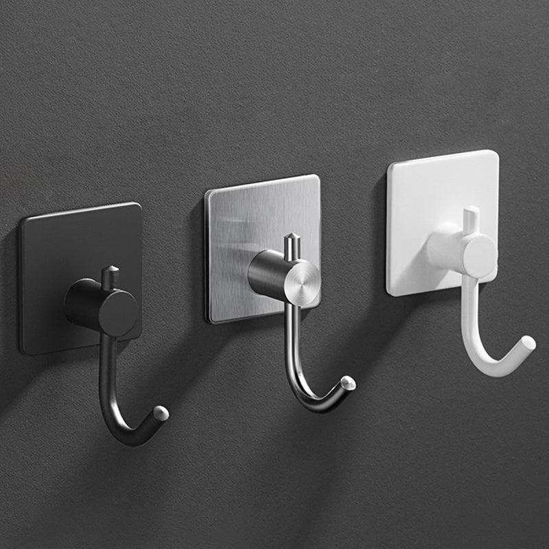 Minimalistic Bathroom Accessory Set Modern Matte Grey Robe Hooks Clearhalo 'Bathroom Hardware Sets' 'Bathroom Hardware' 'Bathroom Remodel & Bathroom Fixtures' 'bathroom_hardware_sets' 'Home Improvement' 'home_improvement' 'home_improvement_bathroom_hardware_sets' 7444601