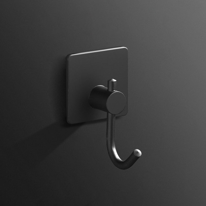 Minimalistic Bathroom Accessory Set Modern Matte Grey Robe Hooks Black 1 Piece Clearhalo 'Bathroom Hardware Sets' 'Bathroom Hardware' 'Bathroom Remodel & Bathroom Fixtures' 'bathroom_hardware_sets' 'Home Improvement' 'home_improvement' 'home_improvement_bathroom_hardware_sets' 7444602