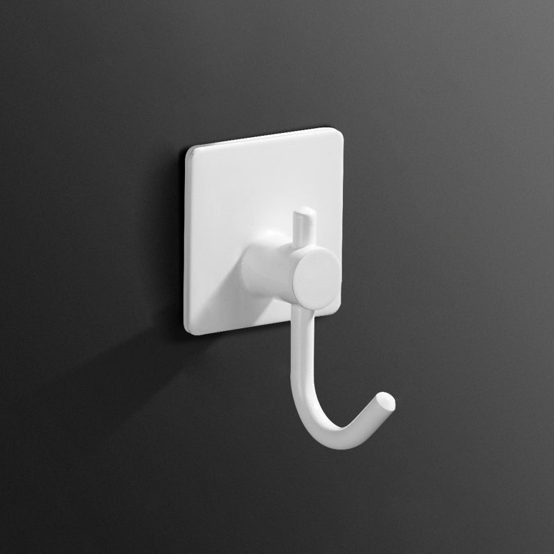 Minimalistic Bathroom Accessory Set Modern Matte Grey Robe Hooks White 1 Piece Clearhalo 'Bathroom Hardware Sets' 'Bathroom Hardware' 'Bathroom Remodel & Bathroom Fixtures' 'bathroom_hardware_sets' 'Home Improvement' 'home_improvement' 'home_improvement_bathroom_hardware_sets' 7444613