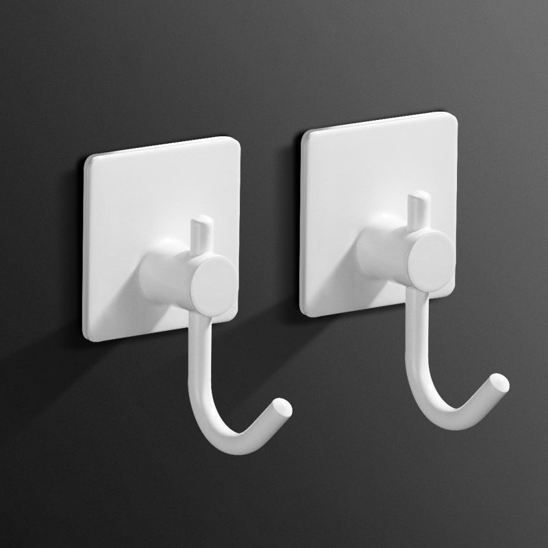 Minimalistic Bathroom Accessory Set Modern Matte Grey Robe Hooks White 2 Piece Set Clearhalo 'Bathroom Hardware Sets' 'Bathroom Hardware' 'Bathroom Remodel & Bathroom Fixtures' 'bathroom_hardware_sets' 'Home Improvement' 'home_improvement' 'home_improvement_bathroom_hardware_sets' 7444615