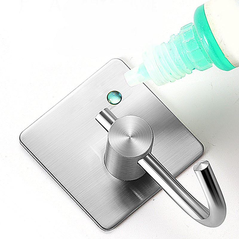 Minimalistic Bathroom Accessory Set Modern Matte Grey Robe Hooks Clearhalo 'Bathroom Hardware Sets' 'Bathroom Hardware' 'Bathroom Remodel & Bathroom Fixtures' 'bathroom_hardware_sets' 'Home Improvement' 'home_improvement' 'home_improvement_bathroom_hardware_sets' 7444616