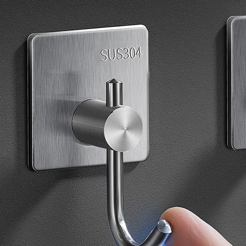 Minimalistic Bathroom Accessory Set Modern Matte Grey Robe Hooks Clearhalo 'Bathroom Hardware Sets' 'Bathroom Hardware' 'Bathroom Remodel & Bathroom Fixtures' 'bathroom_hardware_sets' 'Home Improvement' 'home_improvement' 'home_improvement_bathroom_hardware_sets' 7444617