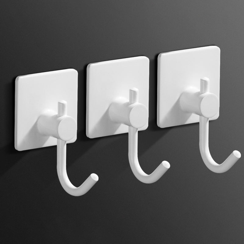 Minimalistic Bathroom Accessory Set Modern Matte Grey Robe Hooks White 3 Piece Set Clearhalo 'Bathroom Hardware Sets' 'Bathroom Hardware' 'Bathroom Remodel & Bathroom Fixtures' 'bathroom_hardware_sets' 'Home Improvement' 'home_improvement' 'home_improvement_bathroom_hardware_sets' 7444618