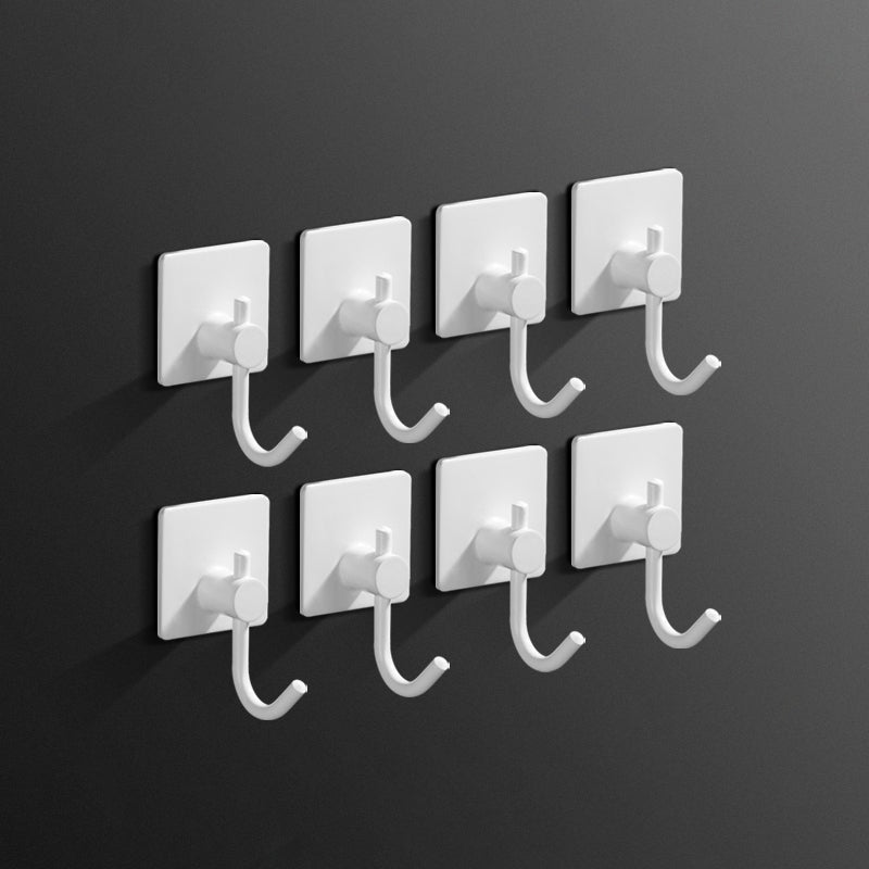 Minimalistic Bathroom Accessory Set Modern Matte Grey Robe Hooks White 8 Piece Set Clearhalo 'Bathroom Hardware Sets' 'Bathroom Hardware' 'Bathroom Remodel & Bathroom Fixtures' 'bathroom_hardware_sets' 'Home Improvement' 'home_improvement' 'home_improvement_bathroom_hardware_sets' 7444621