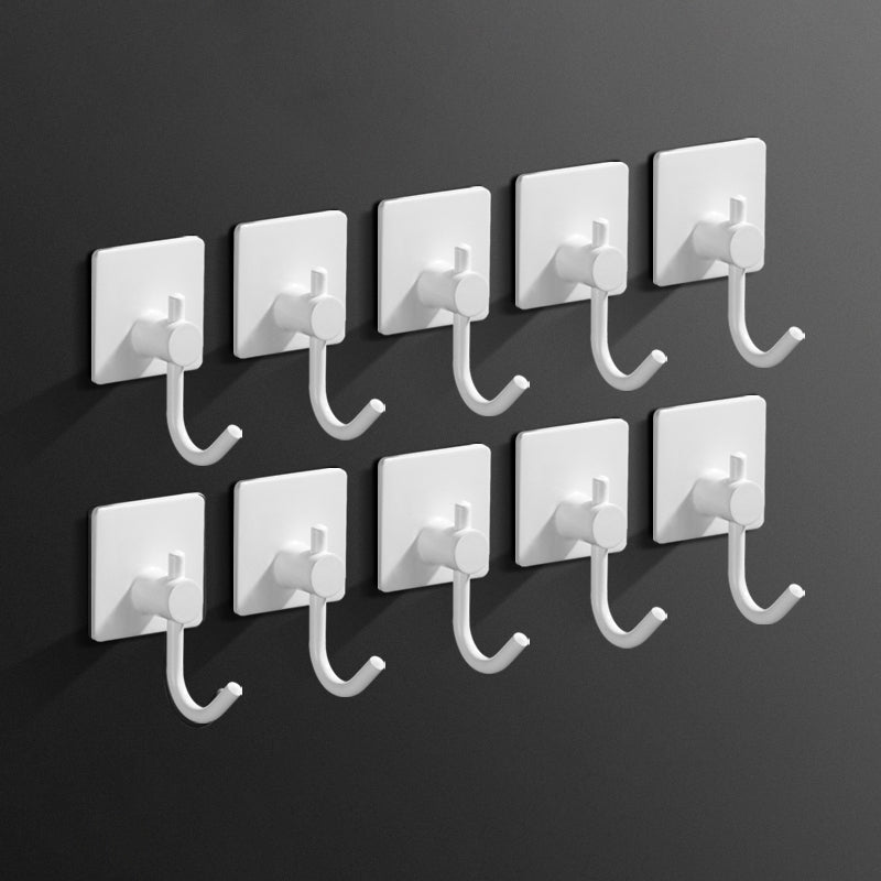 Minimalistic Bathroom Accessory Set Modern Matte Grey Robe Hooks White 10 Piece Set Clearhalo 'Bathroom Hardware Sets' 'Bathroom Hardware' 'Bathroom Remodel & Bathroom Fixtures' 'bathroom_hardware_sets' 'Home Improvement' 'home_improvement' 'home_improvement_bathroom_hardware_sets' 7444622