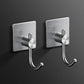 Minimalistic Bathroom Accessory Set Modern Matte Grey Robe Hooks Silver 2 Piece Set Clearhalo 'Bathroom Hardware Sets' 'Bathroom Hardware' 'Bathroom Remodel & Bathroom Fixtures' 'bathroom_hardware_sets' 'Home Improvement' 'home_improvement' 'home_improvement_bathroom_hardware_sets' 7444624
