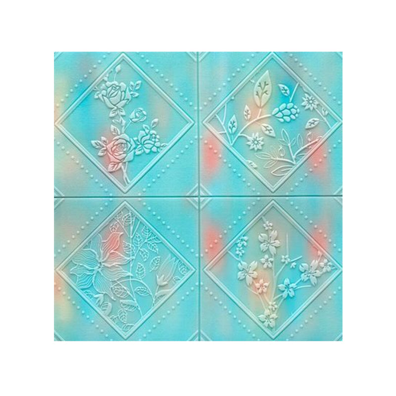 3D Embossed Backsplash Panels Peel and Stick Waterproof Wall Access Panel Blue Clearhalo 'Flooring 'Home Improvement' 'home_improvement' 'home_improvement_wall_paneling' 'Wall Paneling' 'wall_paneling' 'Walls & Ceilings' Walls and Ceiling' 7444928