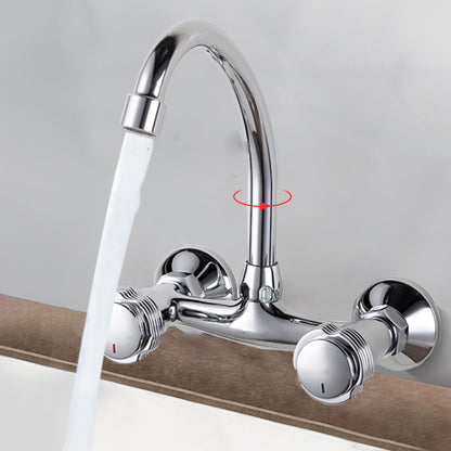 Contemporary Single Handle Kitchen Faucet Wall Mounted Bar Faucet in Chrome Nickel Clearhalo 'Home Improvement' 'home_improvement' 'home_improvement_kitchen_faucets' 'Kitchen Faucets' 'Kitchen Remodel & Kitchen Fixtures' 'Kitchen Sinks & Faucet Components' 'kitchen_faucets' 7444984