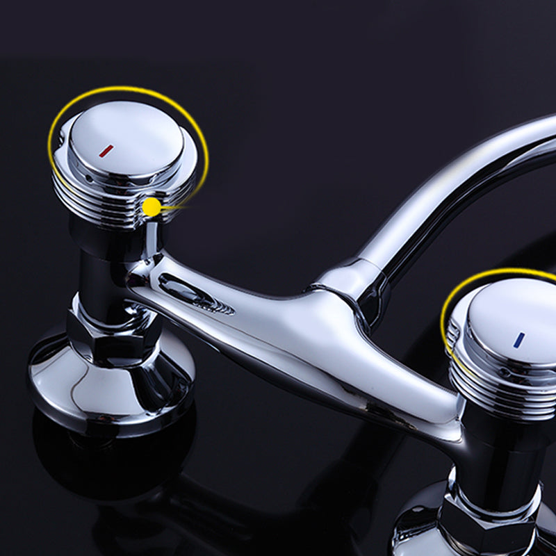 Contemporary Single Handle Kitchen Faucet Wall Mounted Bar Faucet in Chrome Clearhalo 'Home Improvement' 'home_improvement' 'home_improvement_kitchen_faucets' 'Kitchen Faucets' 'Kitchen Remodel & Kitchen Fixtures' 'Kitchen Sinks & Faucet Components' 'kitchen_faucets' 7444990