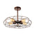 Fan Shaped Iron Ceiling Light with Wire Cage Shade Vintage 5 Lights Living Room Semi Flush Mount Light in Rust/Black Rust Clearhalo 'Ceiling Lights' 'Close To Ceiling Lights' 'Close to ceiling' 'Semi-flushmount' Lighting' 7445