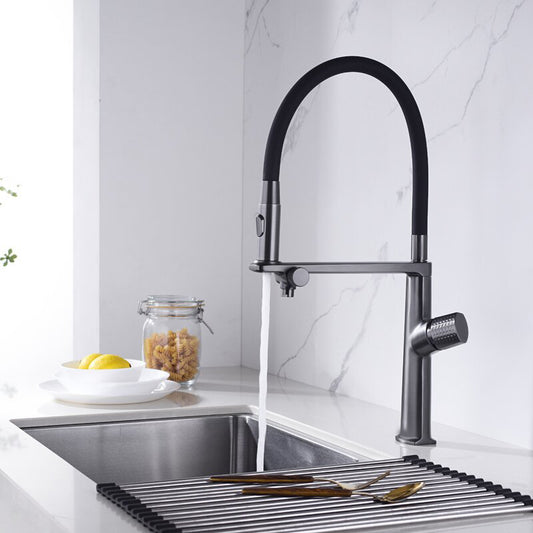 Farmhouse Spring Spout Water Filler One Handle High Arch Kitchen Faucet Clearhalo 'Home Improvement' 'home_improvement' 'home_improvement_kitchen_faucets' 'Kitchen Faucets' 'Kitchen Remodel & Kitchen Fixtures' 'Kitchen Sinks & Faucet Components' 'kitchen_faucets' 7452556