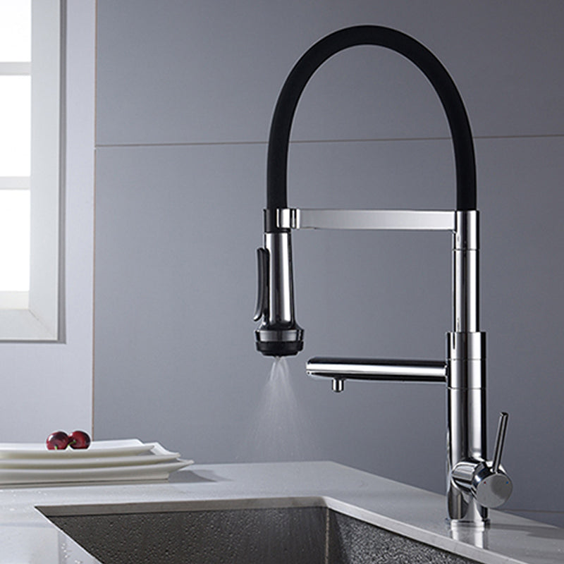 Modern Pull Down Switch Kitchen Faucet High Arch Profile Faucet Clearhalo 'Home Improvement' 'home_improvement' 'home_improvement_kitchen_faucets' 'Kitchen Faucets' 'Kitchen Remodel & Kitchen Fixtures' 'Kitchen Sinks & Faucet Components' 'kitchen_faucets' 7452594