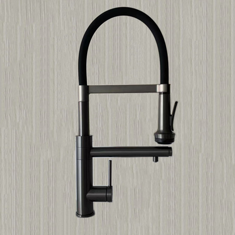 Modern Pull Down Switch Kitchen Faucet High Arch Profile Faucet Gun Grey Clearhalo 'Home Improvement' 'home_improvement' 'home_improvement_kitchen_faucets' 'Kitchen Faucets' 'Kitchen Remodel & Kitchen Fixtures' 'Kitchen Sinks & Faucet Components' 'kitchen_faucets' 7452596