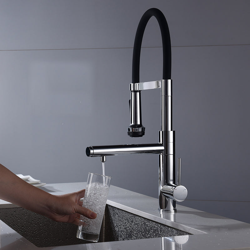 Modern Pull Down Switch Kitchen Faucet High Arch Profile Faucet Clearhalo 'Home Improvement' 'home_improvement' 'home_improvement_kitchen_faucets' 'Kitchen Faucets' 'Kitchen Remodel & Kitchen Fixtures' 'Kitchen Sinks & Faucet Components' 'kitchen_faucets' 7452599