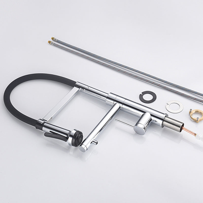 Modern Pull Down Switch Kitchen Faucet High Arch Profile Faucet Clearhalo 'Home Improvement' 'home_improvement' 'home_improvement_kitchen_faucets' 'Kitchen Faucets' 'Kitchen Remodel & Kitchen Fixtures' 'Kitchen Sinks & Faucet Components' 'kitchen_faucets' 7452605