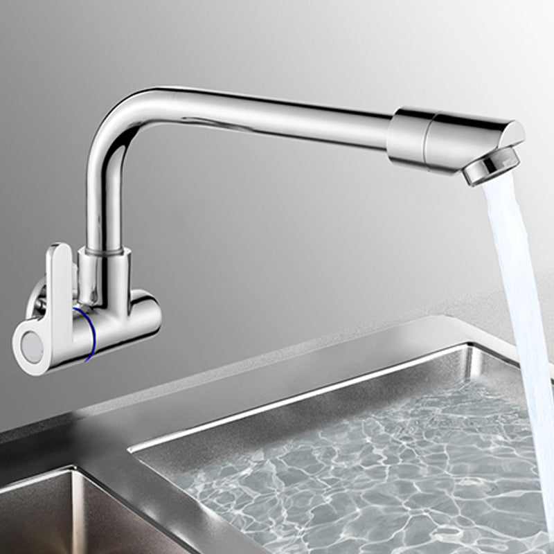 Contemporary Single Handle Kitchen Faucet 1 Hold Bar Faucet with No Sensor Clearhalo 'Home Improvement' 'home_improvement' 'home_improvement_kitchen_faucets' 'Kitchen Faucets' 'Kitchen Remodel & Kitchen Fixtures' 'Kitchen Sinks & Faucet Components' 'kitchen_faucets' 7452657