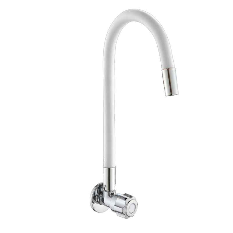 Contemporary Single Handle Kitchen Faucet 1 Hold Bar Faucet with No Sensor White Universal Knob Handles Clearhalo 'Home Improvement' 'home_improvement' 'home_improvement_kitchen_faucets' 'Kitchen Faucets' 'Kitchen Remodel & Kitchen Fixtures' 'Kitchen Sinks & Faucet Components' 'kitchen_faucets' 7452659