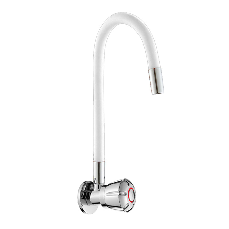 Contemporary Single Handle Kitchen Faucet 1 Hold Bar Faucet with No Sensor White Universal Cylindrical Handle Clearhalo 'Home Improvement' 'home_improvement' 'home_improvement_kitchen_faucets' 'Kitchen Faucets' 'Kitchen Remodel & Kitchen Fixtures' 'Kitchen Sinks & Faucet Components' 'kitchen_faucets' 7452661