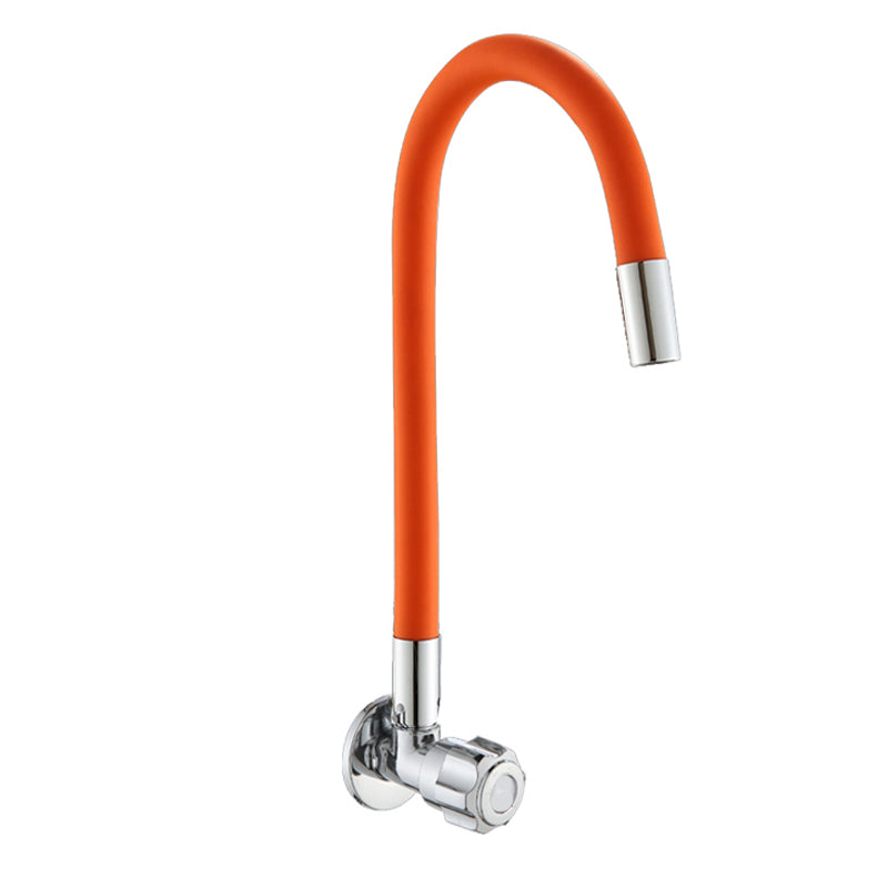 Contemporary Single Handle Kitchen Faucet 1 Hold Bar Faucet with No Sensor Orange Universal Knob Handles Clearhalo 'Home Improvement' 'home_improvement' 'home_improvement_kitchen_faucets' 'Kitchen Faucets' 'Kitchen Remodel & Kitchen Fixtures' 'Kitchen Sinks & Faucet Components' 'kitchen_faucets' 7452667