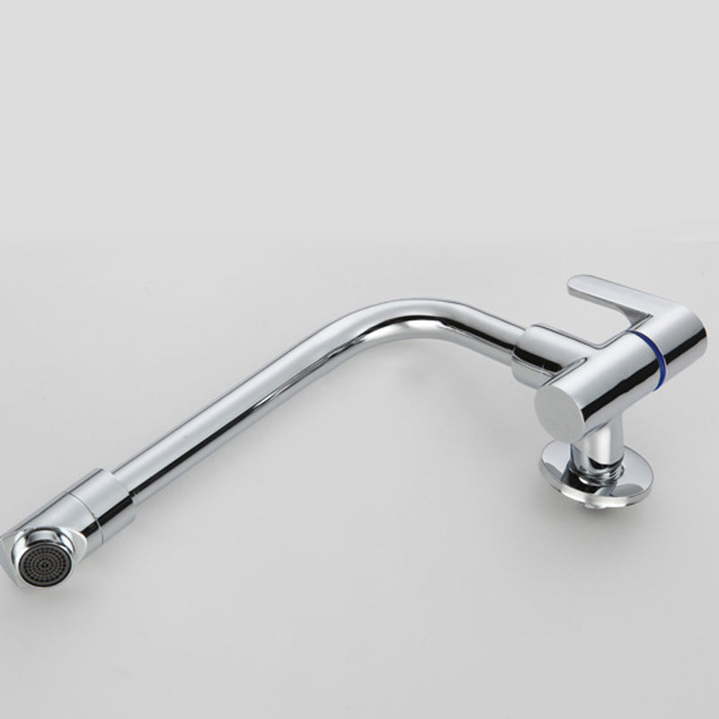 Contemporary Single Handle Kitchen Faucet 1 Hold Bar Faucet with No Sensor Clearhalo 'Home Improvement' 'home_improvement' 'home_improvement_kitchen_faucets' 'Kitchen Faucets' 'Kitchen Remodel & Kitchen Fixtures' 'Kitchen Sinks & Faucet Components' 'kitchen_faucets' 7452668