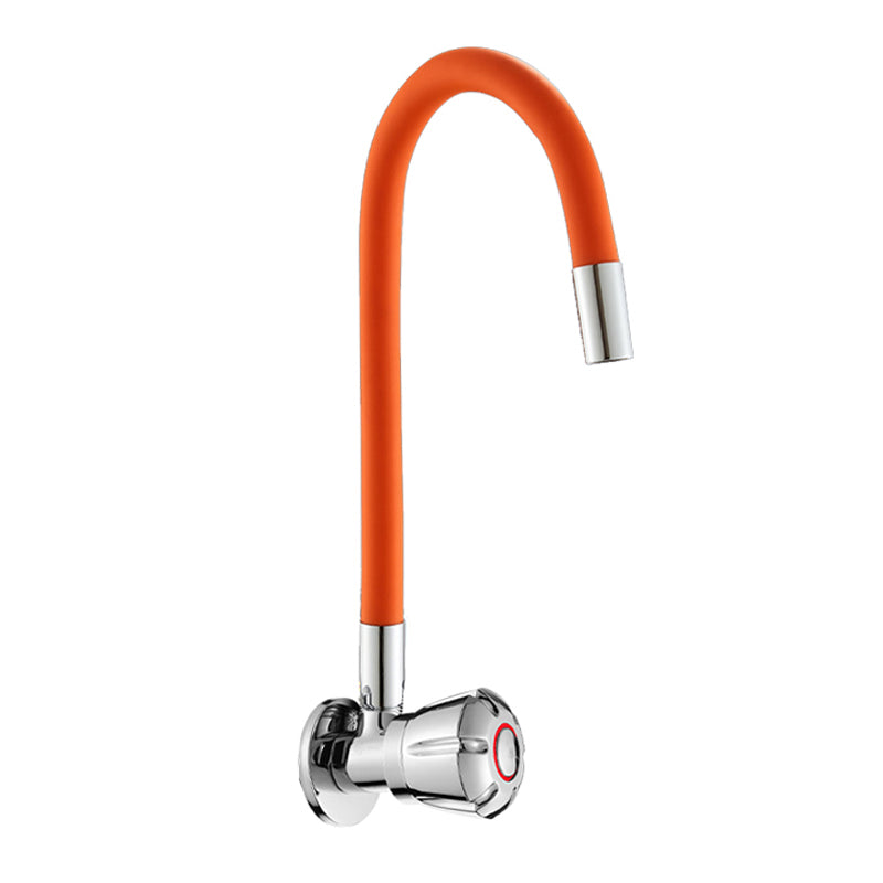 Contemporary Single Handle Kitchen Faucet 1 Hold Bar Faucet with No Sensor Orange Universal Cylindrical Handle Clearhalo 'Home Improvement' 'home_improvement' 'home_improvement_kitchen_faucets' 'Kitchen Faucets' 'Kitchen Remodel & Kitchen Fixtures' 'Kitchen Sinks & Faucet Components' 'kitchen_faucets' 7452669